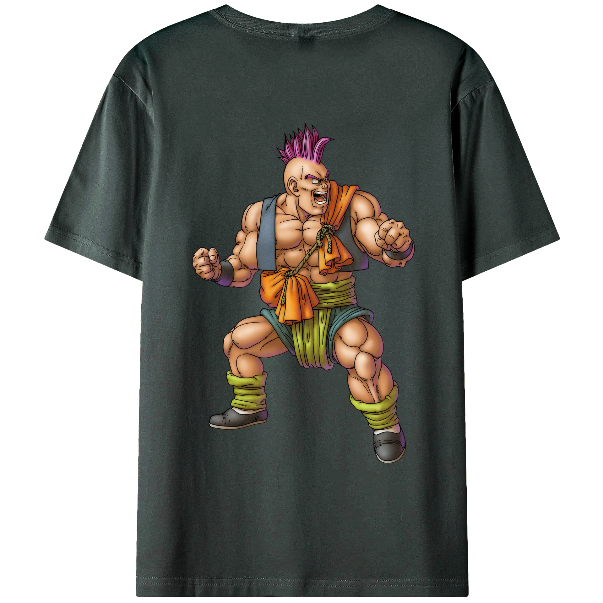 （画像用） ドラゴンクエスト Doragon Kuesuto Dragon Quest 綿100％ メンズ半袖Tシャツ（バックプリント） 通気性